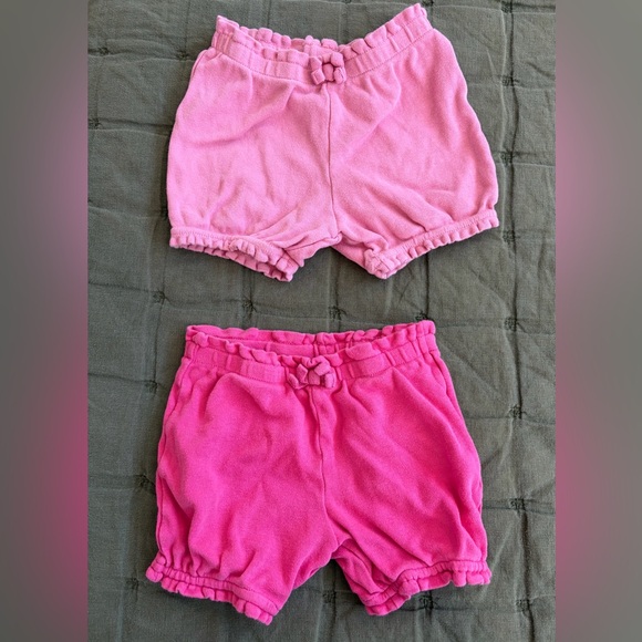 Lot of 7 girls’ cotton bubble shorts, pink and green, 18mo - Picture 5 of 10